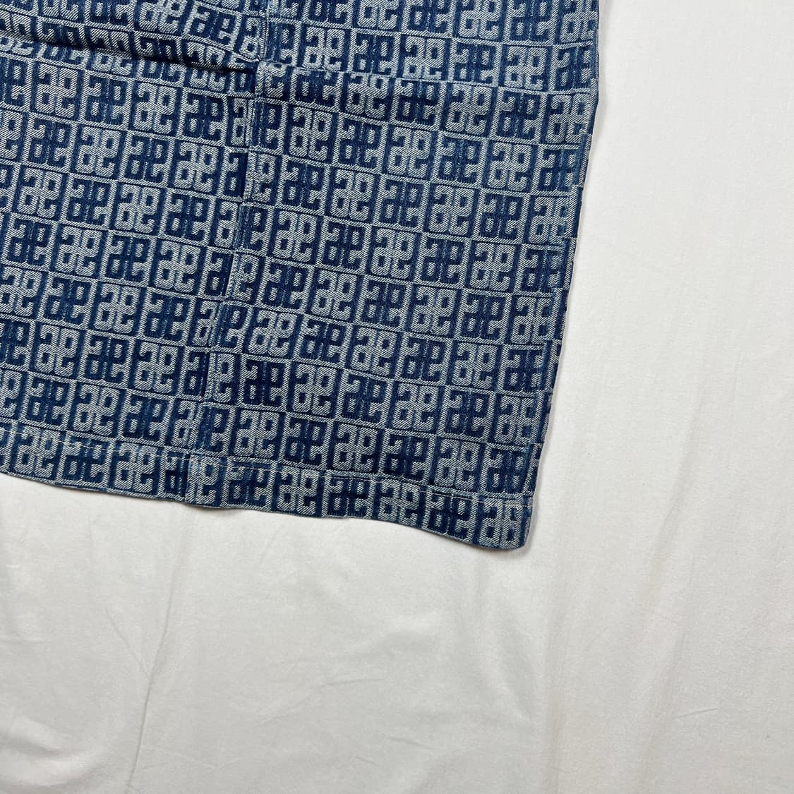 90’s 에비수 evisu 자카드 패턴 데님 스커트 치마 상품이미지4