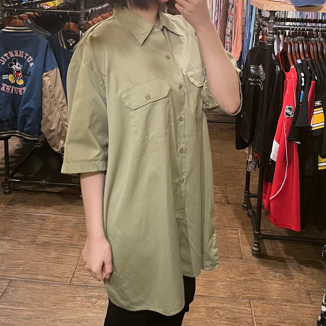 [HI] 디키즈 반팔 셔츠 카키 상품이미지3