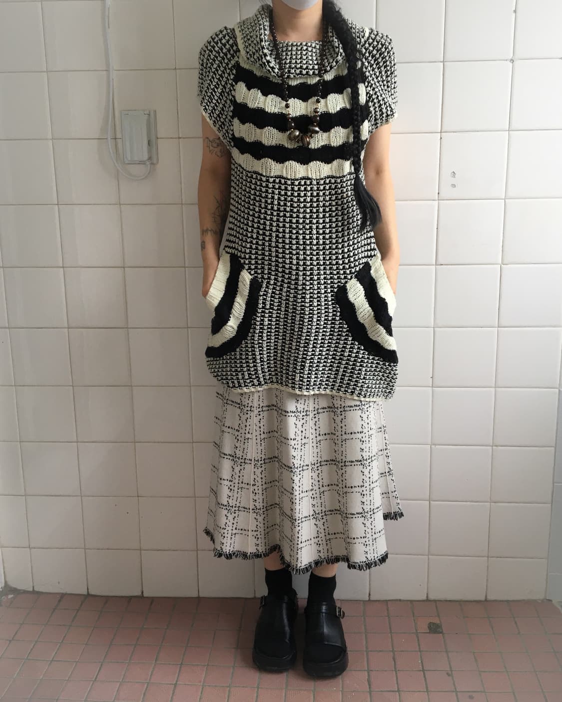 Pattern point knit skirt 상품이미지3
