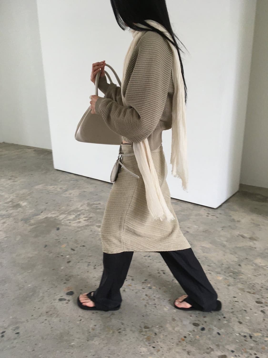 브리드 3D 플리츠 가디건 카키 상품이미지7