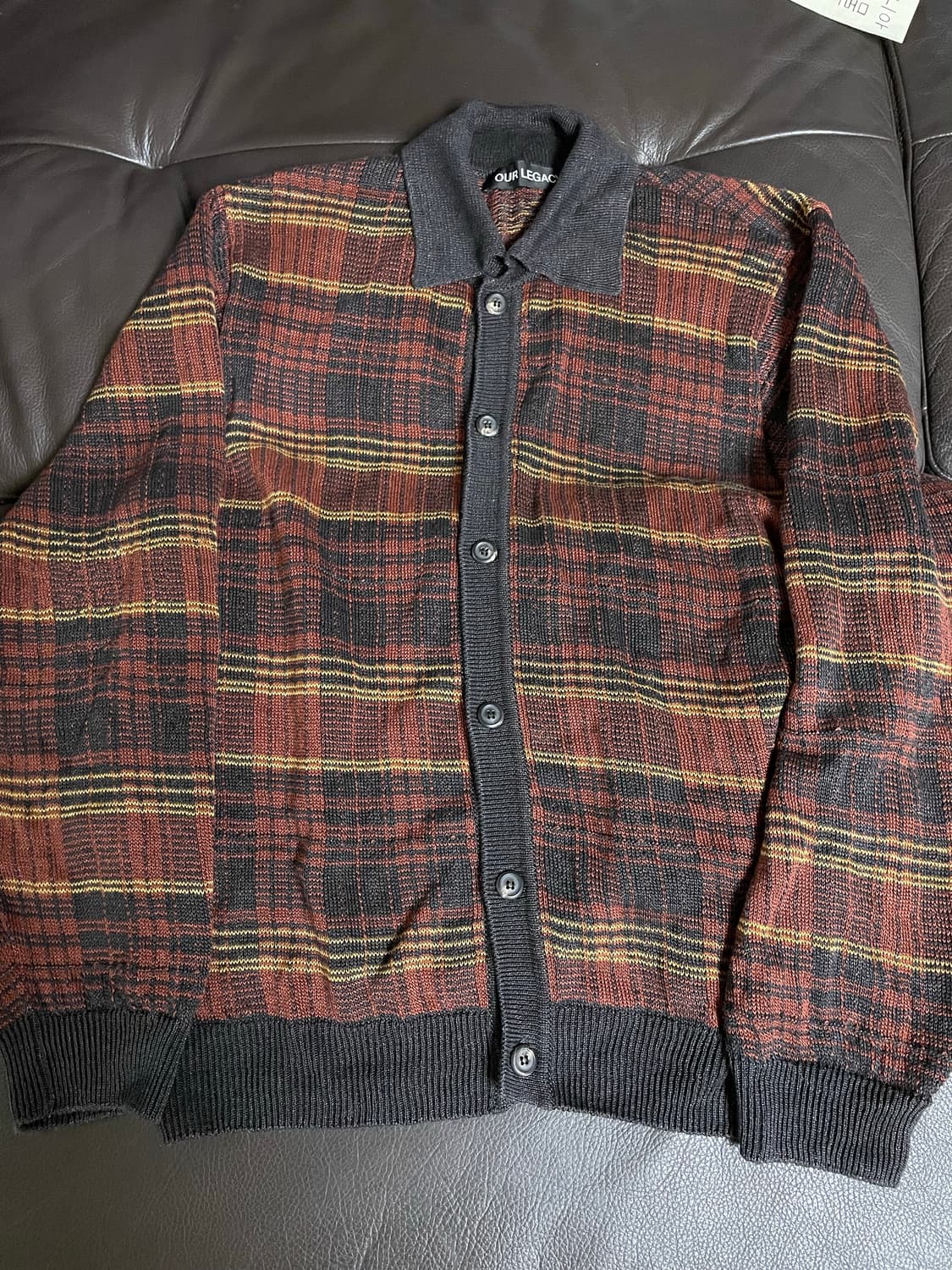 아워레가시 이브닝 폴로 러스트 체크 니트 50 상품이미지2