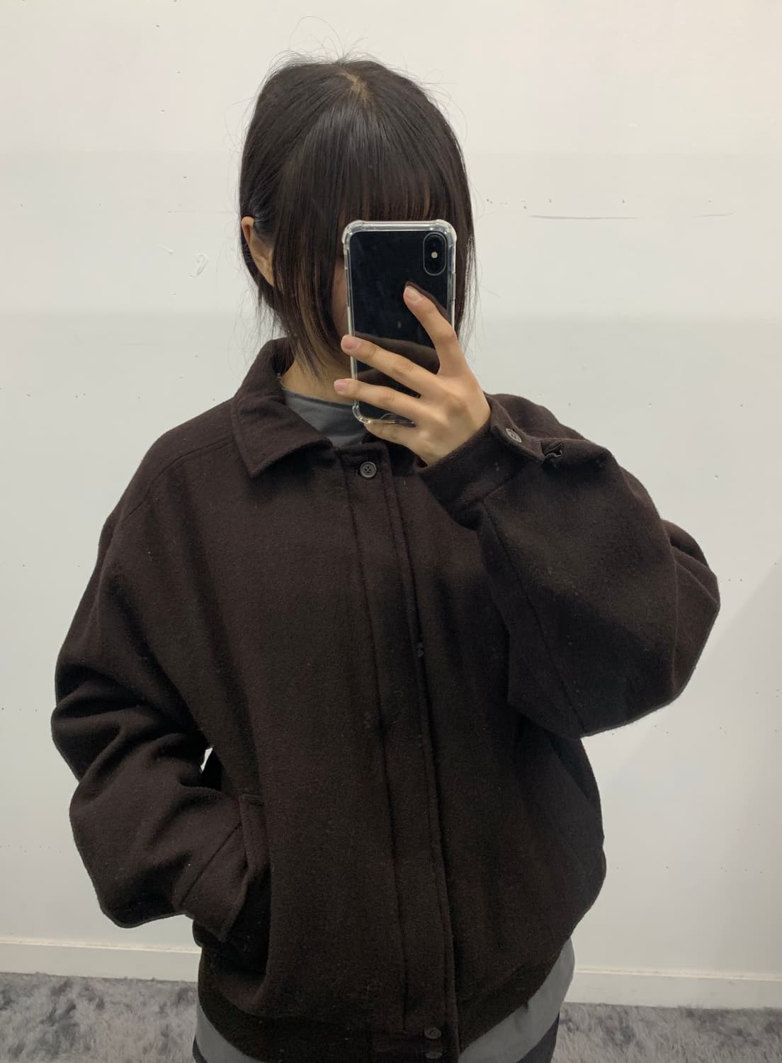 재패니즈 다크브라운 울 봄버 상품이미지2