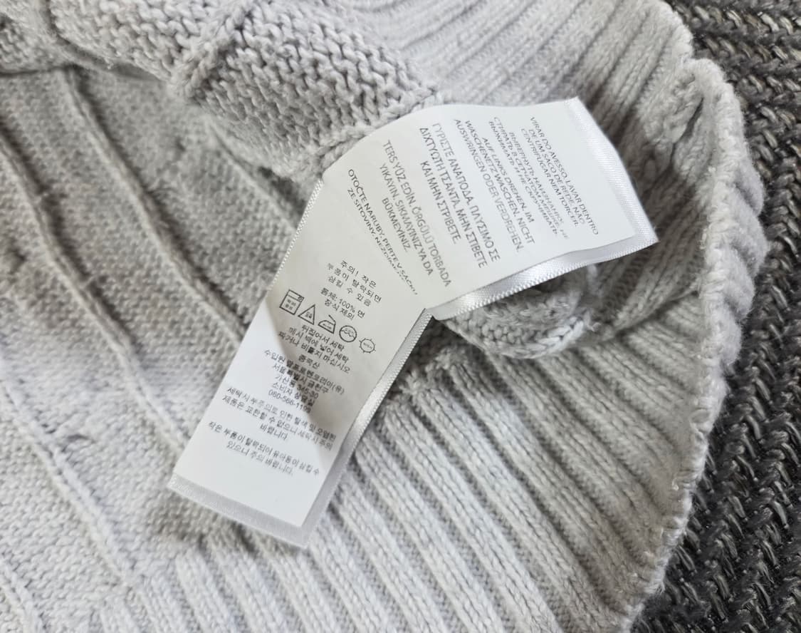 신형 QR 폴로 랄프로렌 라이트 그레이 케이블 니트 상품이미지5