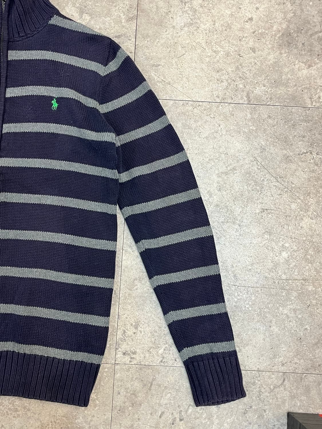 폴로 랄프로렌 스트라이프 니트 집업 네이비 XL #csz2185 상품이미지8
