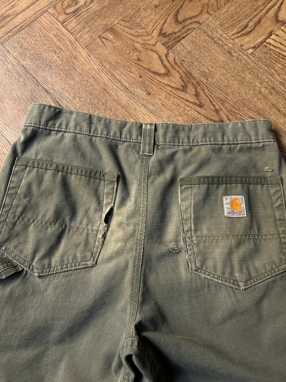 [31]칼하트 USA 모스그린 립스탑 더블니 워크 카고 팬츠 상품이미지7