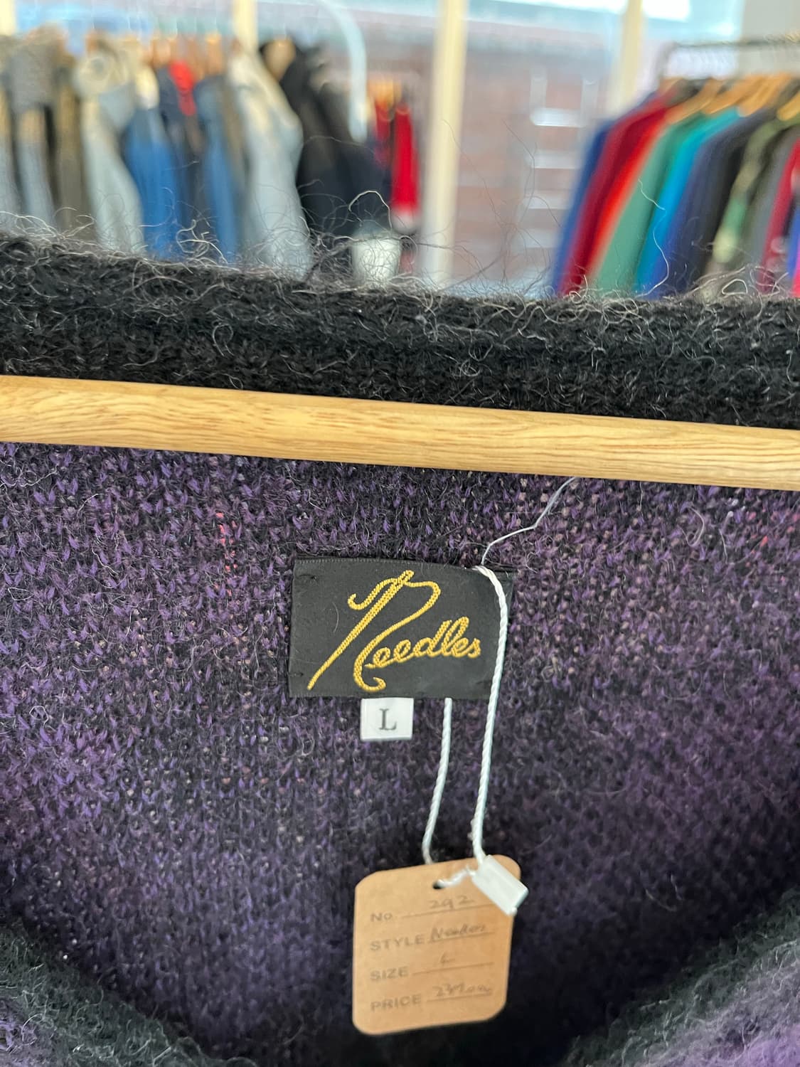 Needles 니들즈 모헤어 다이아몬드 패턴 가디건 L 상품이미지3