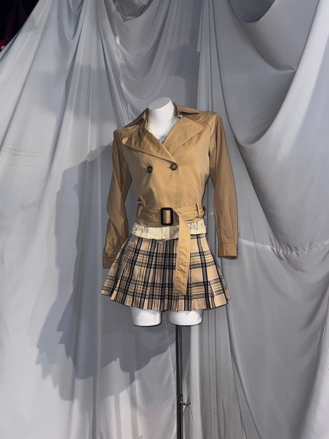 나나미깔 데일리 니혼진 체크 브라운 코디세트  상품이미지6