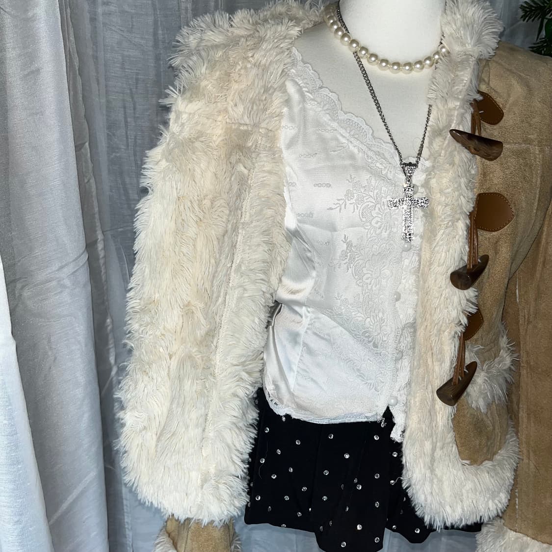 갸루 퍼 스웨이드 떡볶이 코트 상품이미지4