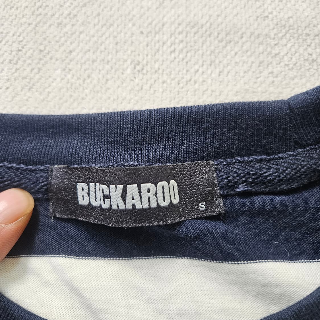 S 버커루 스트라이프 반팔티 (얼룩)0406Y 상품이미지3