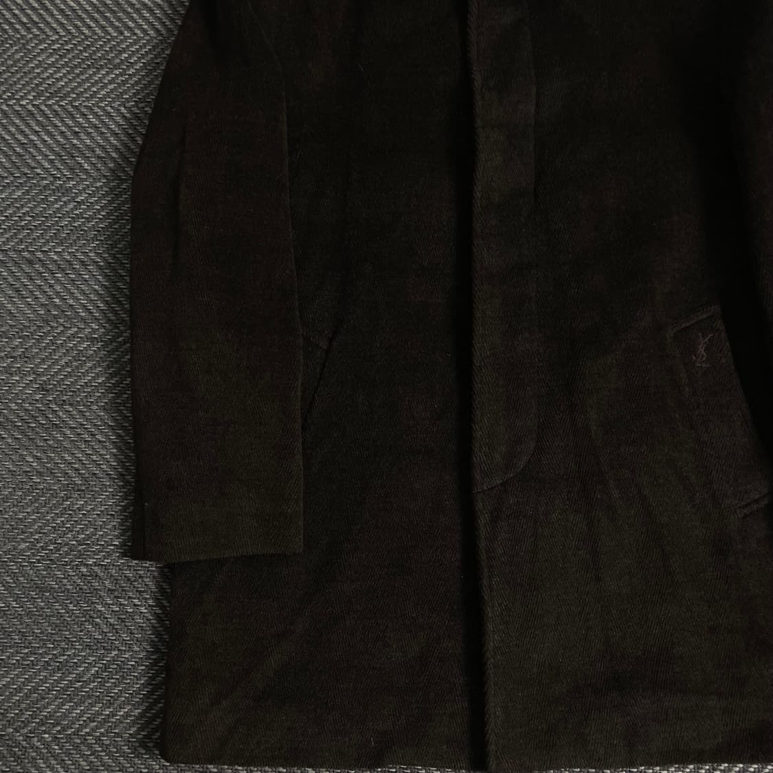 90s 입생로랑 자수로고 울 혼방 앙고라 하프 발마칸 코트y 3621 상품이미지3