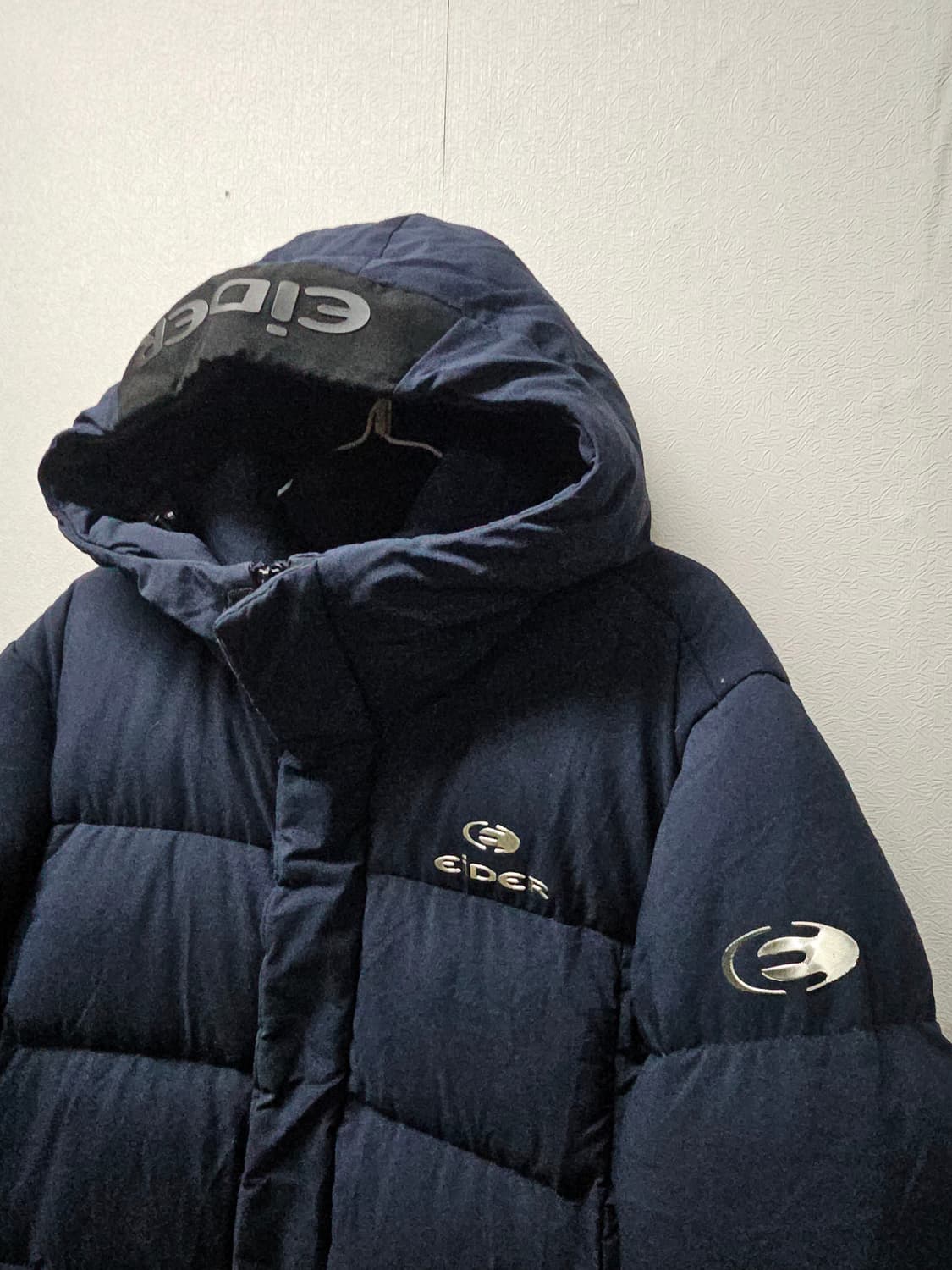 아이더 롱 구스 패딩 네이비 M 상품이미지2