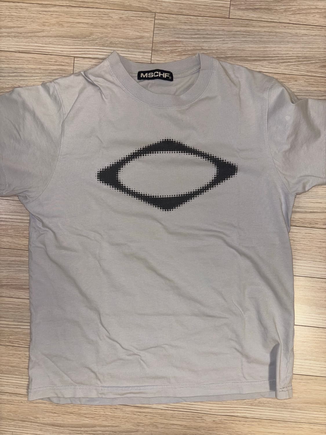 미스치프 롬버스 블러 티셔츠 라이트 블루 그레이 상품이미지1