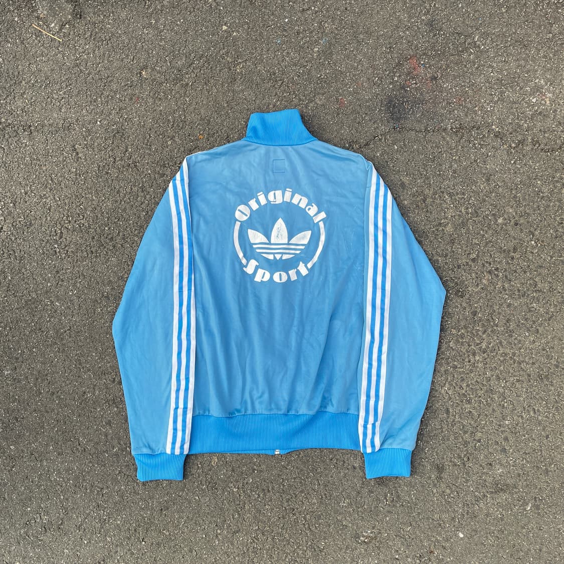 00s 아디다스 대대장 스카이블루 오리지날 져지 올드스쿨 트랙탑 L 상품이미지3