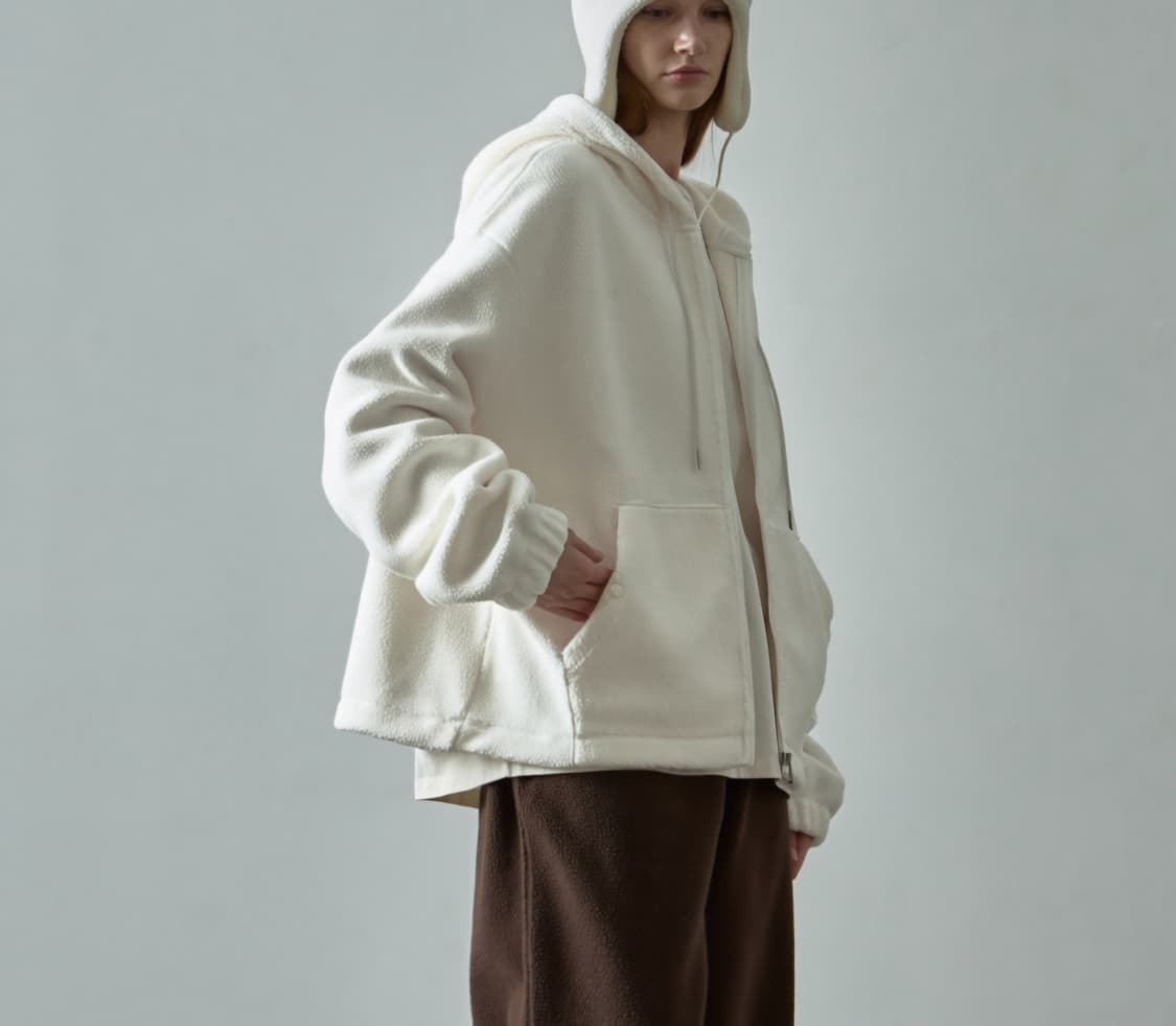 파사드패턴 폴라텍 후드 집업 상품이미지2