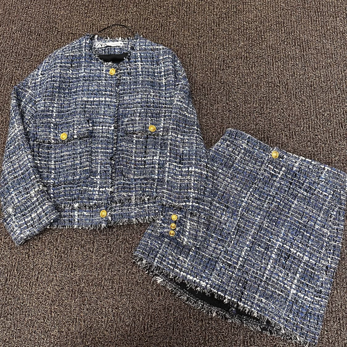 ZARA 자라 여성 트위드 자켓 상하의 세트 XS 상품이미지1