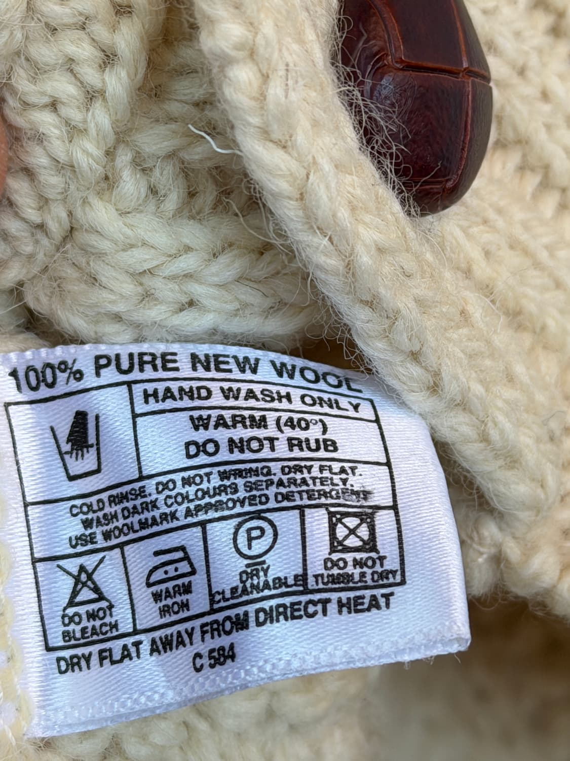 Thomas Keeling 아이보리 퓨어 뉴 울 가디건 스웨터 L 상품이미지6