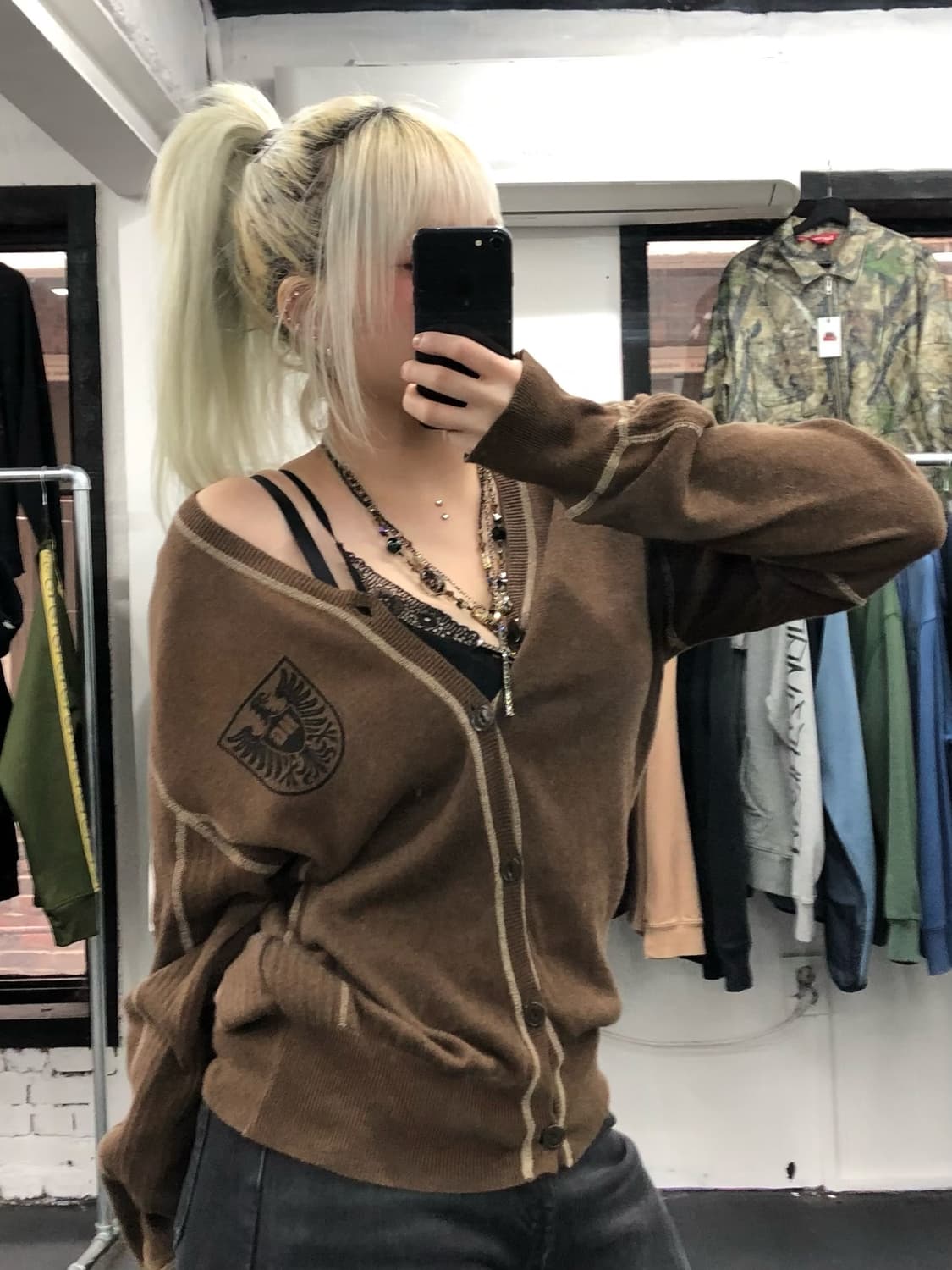 히스테릭 글래머 브라운 가디건 상품이미지4