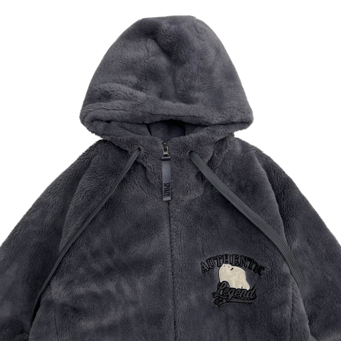 지프 곰돌이 패치로고 차콜 후리스 후드집업 S 상품이미지7