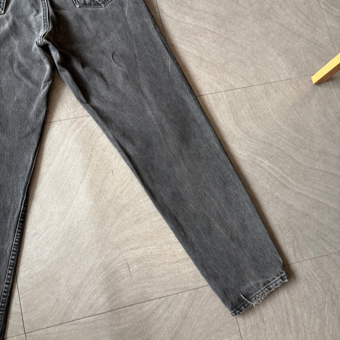 95년 미국 생산 리바이스 550 데님 오렌지탭 블랙 팬츠 상품이미지9