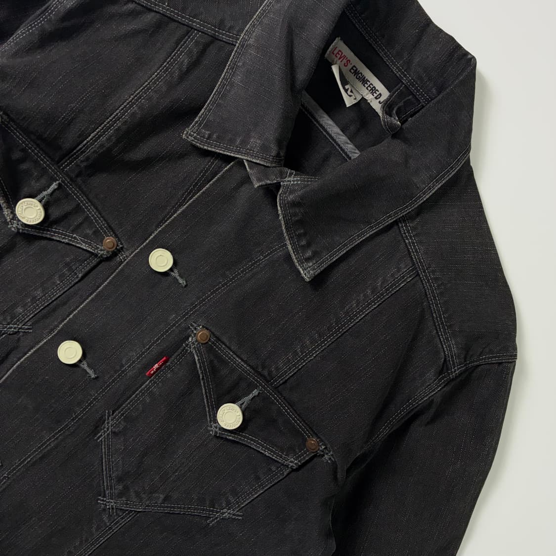 Levi's 리바이스 앤지니어드 진 흑청 본패치 데님 자켓 상품이미지3