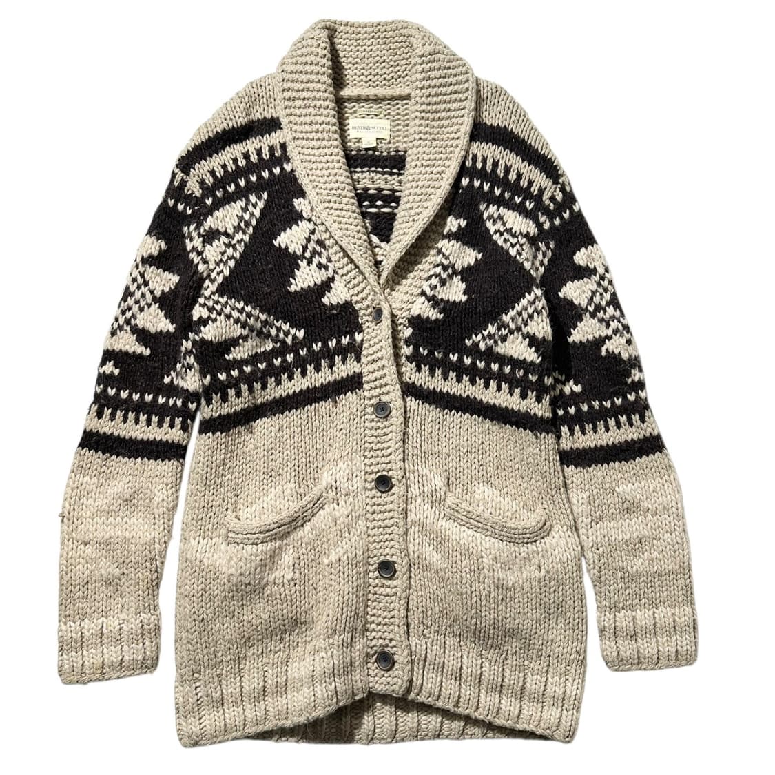 데님 앤 서플라이 랄프로렌 노르딕 코위찬 핸드 니트 숄카라 가디건 상품이미지1