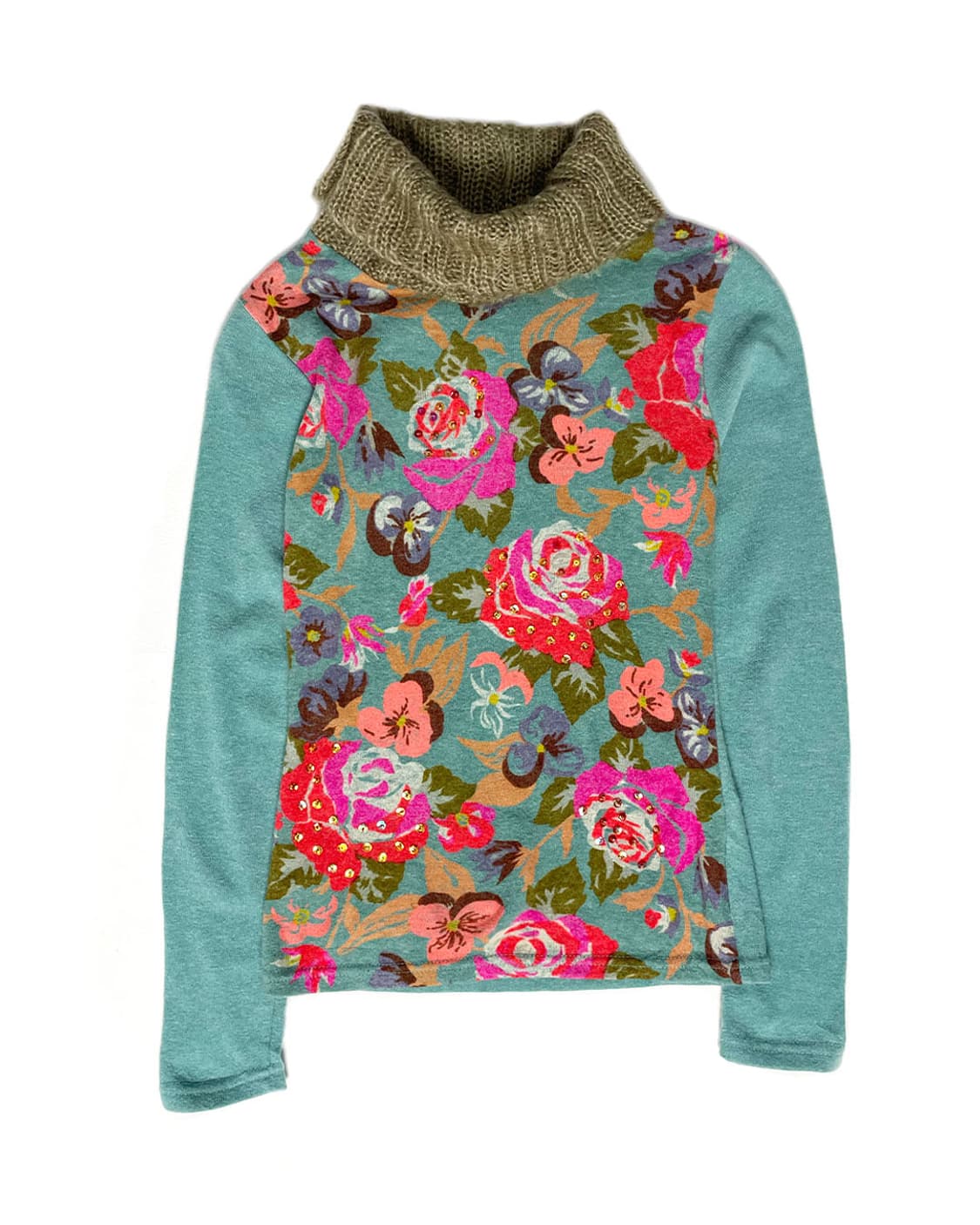 Vintage 하이넥 플라워 티셔츠  상품이미지1