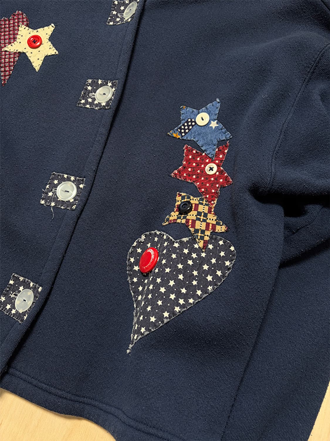 90s USA 패치워크 버튼 가디건  상품이미지4