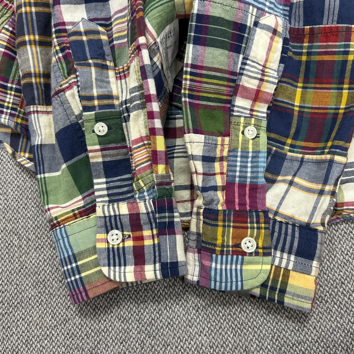 폴로 패치워크 마드라스 체크셔츠(L) 상품이미지6