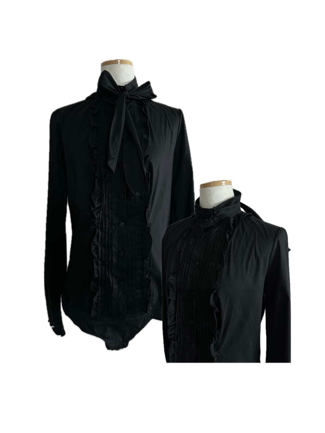 베네통 블라우스 바디수트 블랙 고딕 펑크 상품이미지1