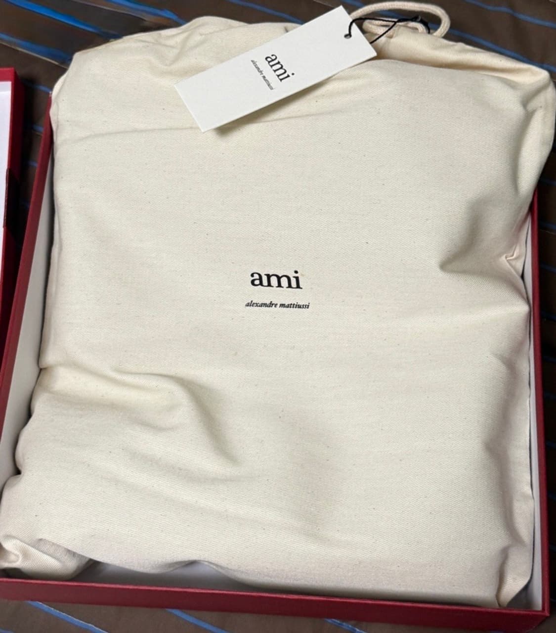 아미 스몰 하트 로고 스카프 다크 그레이 (새제품) 상품이미지2