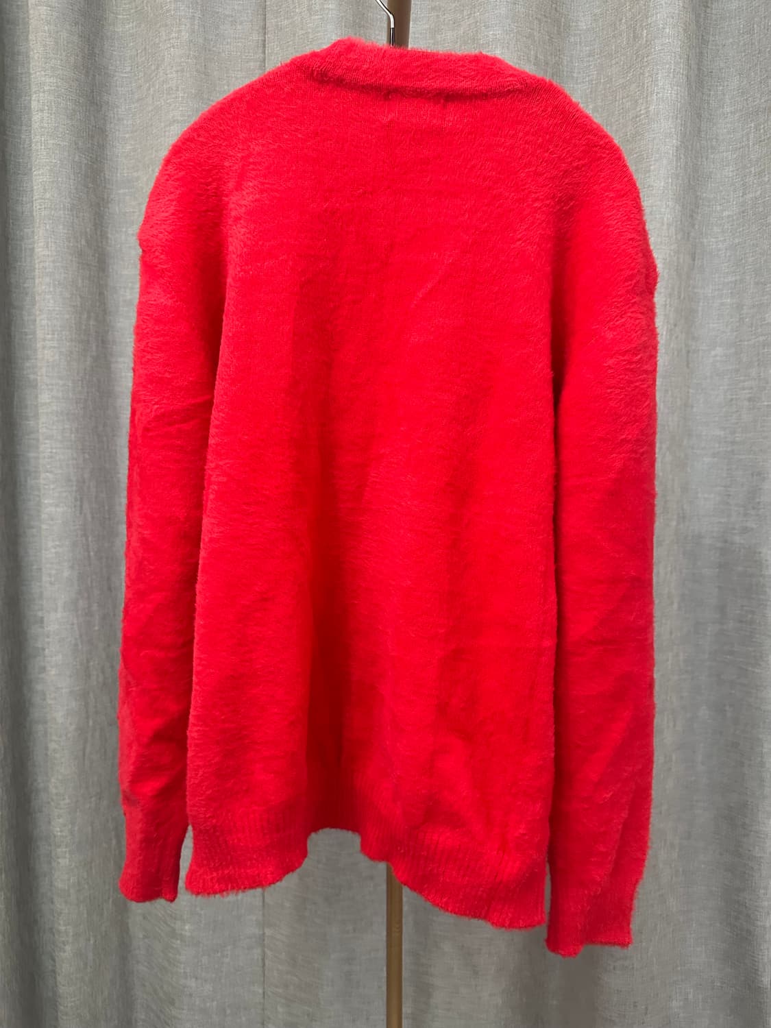 [All The] 앙고라 브이넥 가디건 - 레드 상품이미지2