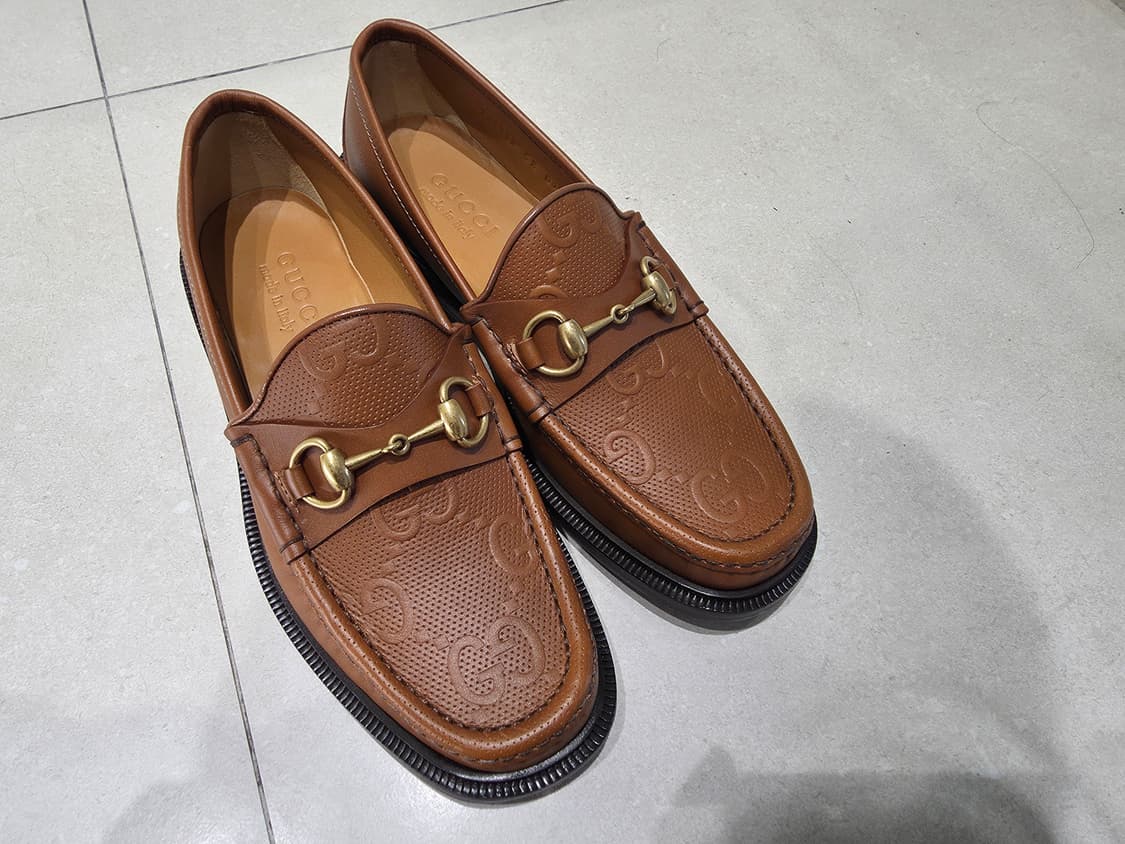 구찌 홀스빗 GG 엠보싱 브라운 로퍼 5.5 (새상품, 정품) 상품이미지3