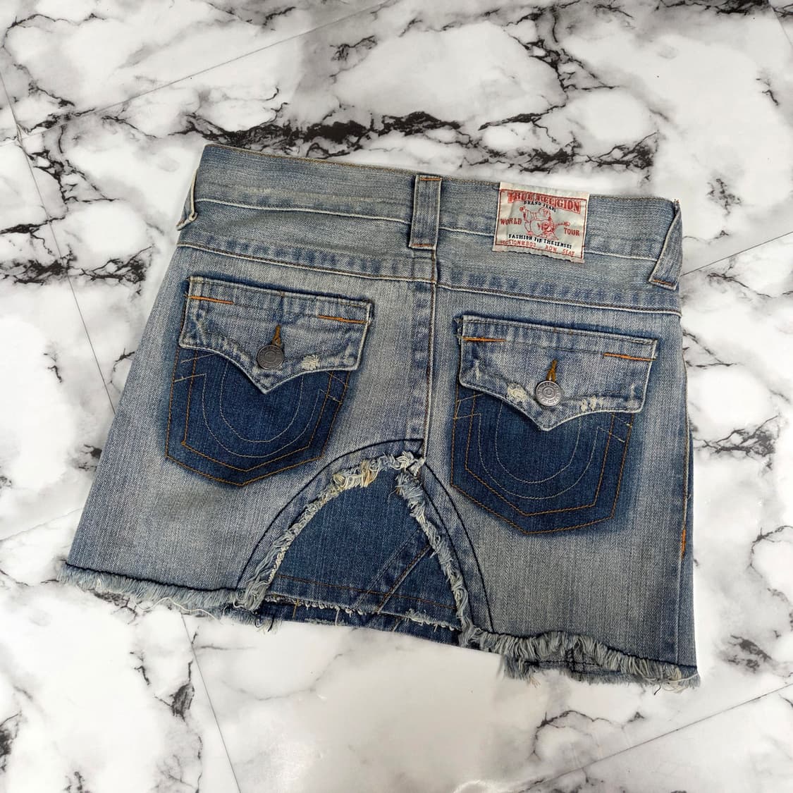 트루릴리전 패치워크 청치마 상품이미지1