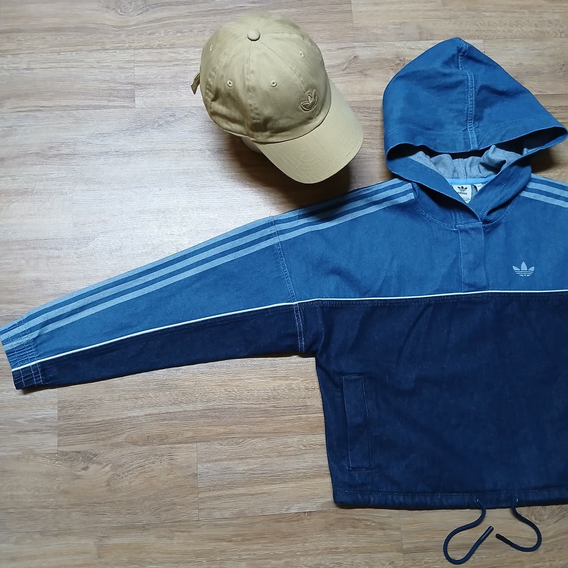 Adidas 아디다스 제니 데님 크롭 아노락 후드 청 후드 상품이미지5