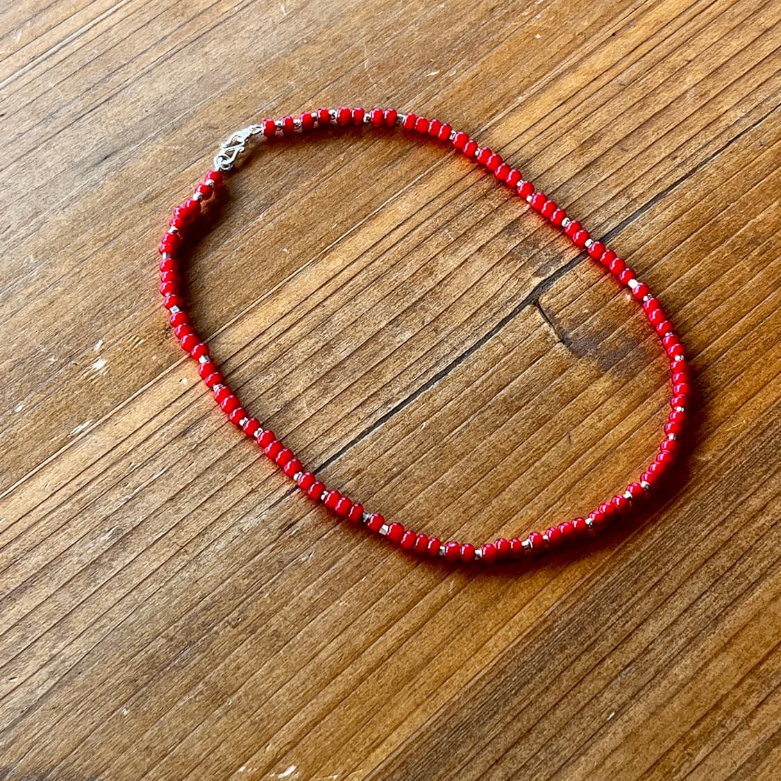 실버 글라스 비즈 네크리스 목걸이 인디언주얼리 네이티브아메리칸 상품이미지6