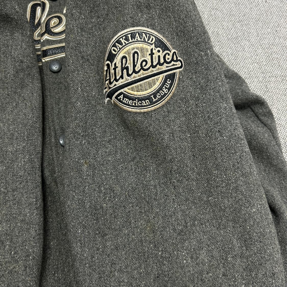 MLB 오클랜드 누빔 모직 바시티자켓(100) 상품이미지5