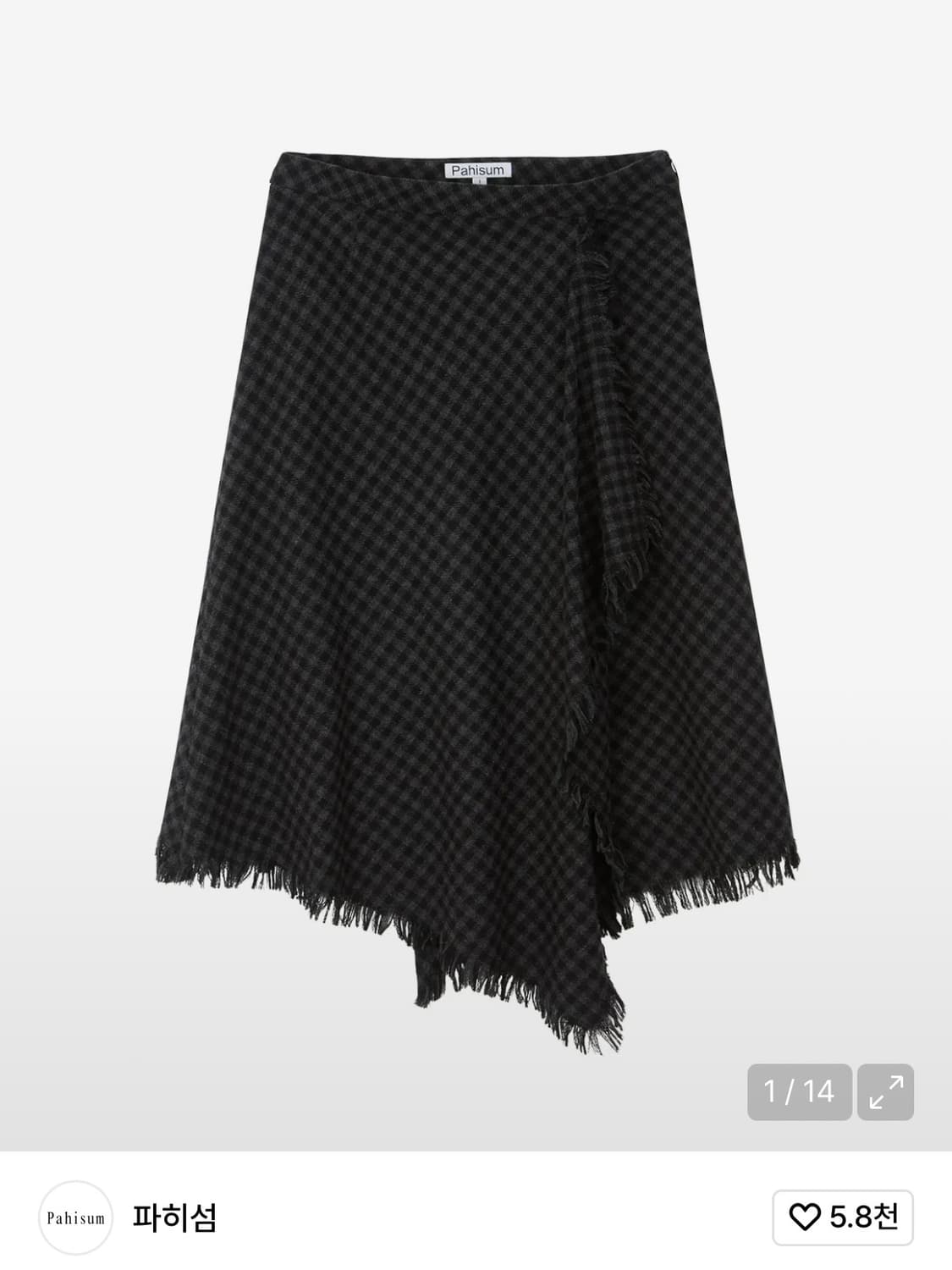 파히섬 체크 드레이프 스커트 s 상품이미지1