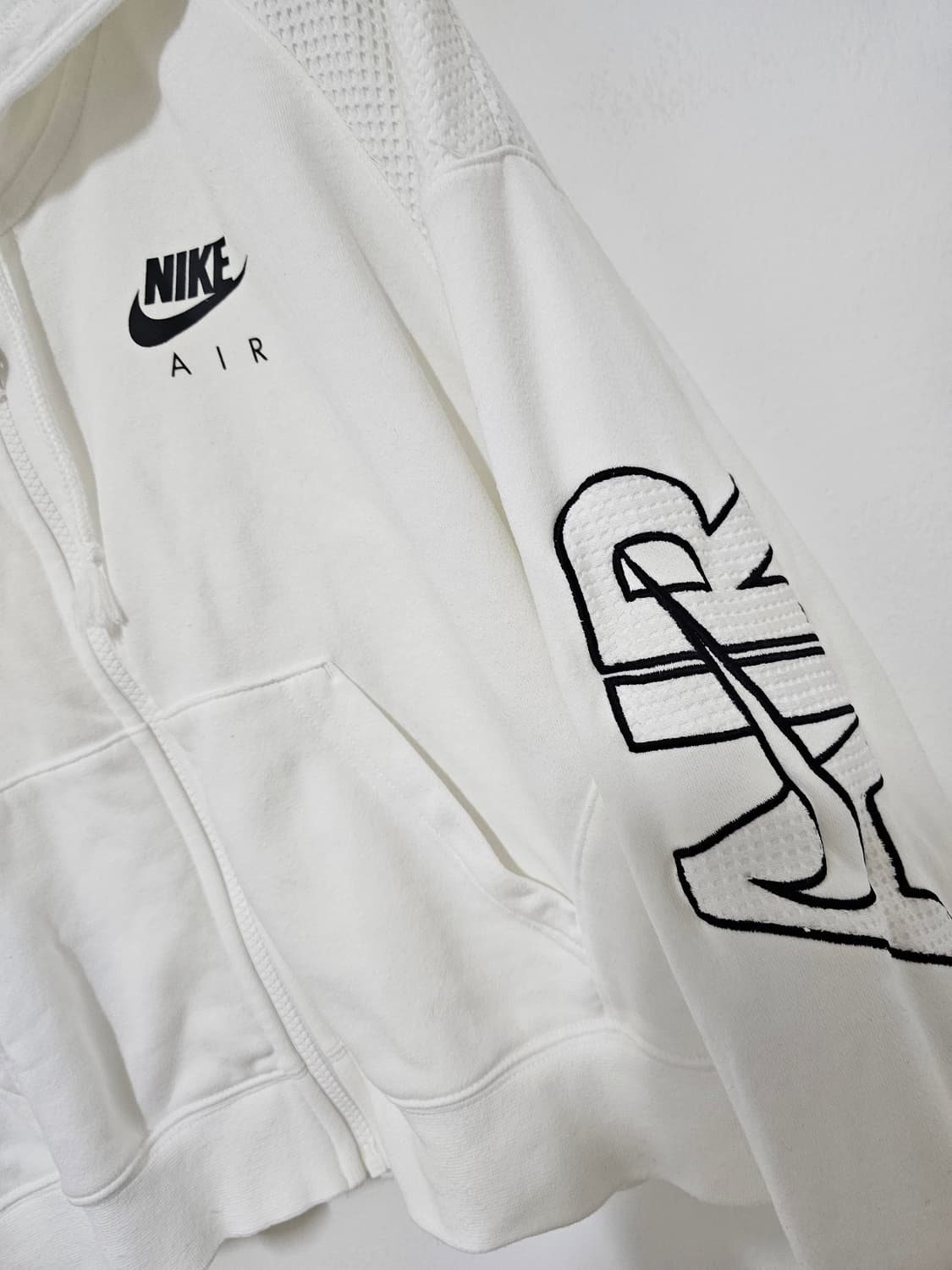 나이키 여성 오버사이즈 화이트 집업 후두 크롭 L/90 새상품 상품이미지3