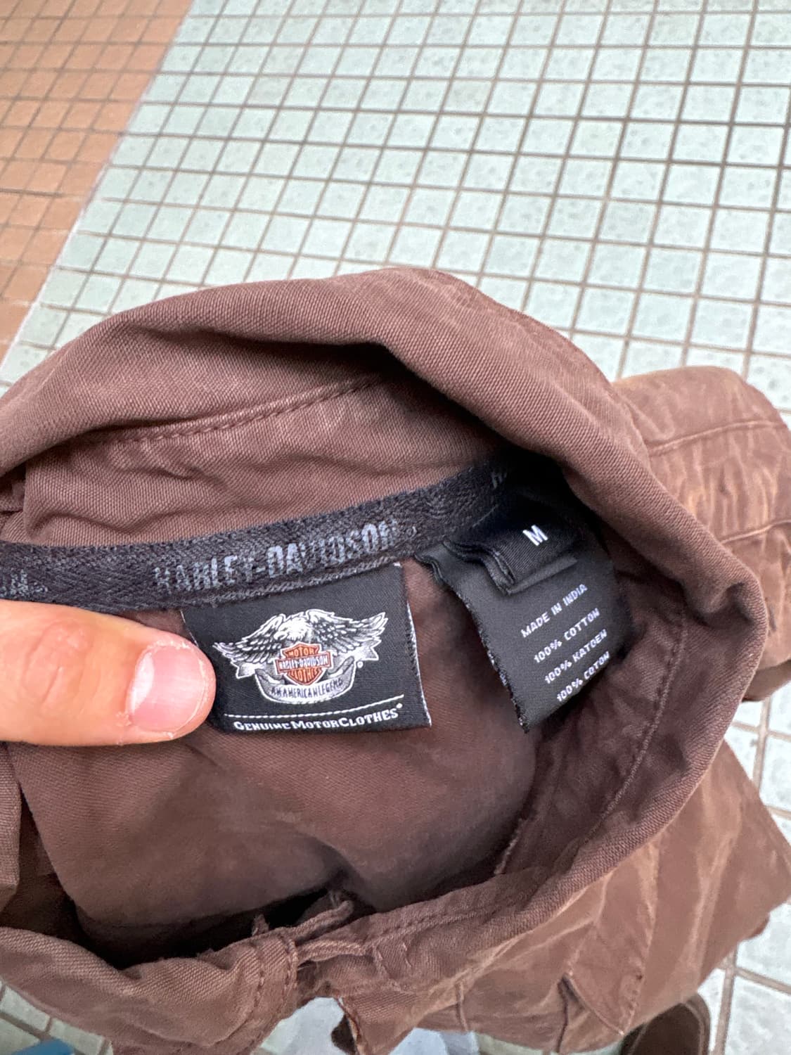 할리데이비슨 헤비 브라운 셔츠 M 상품이미지4