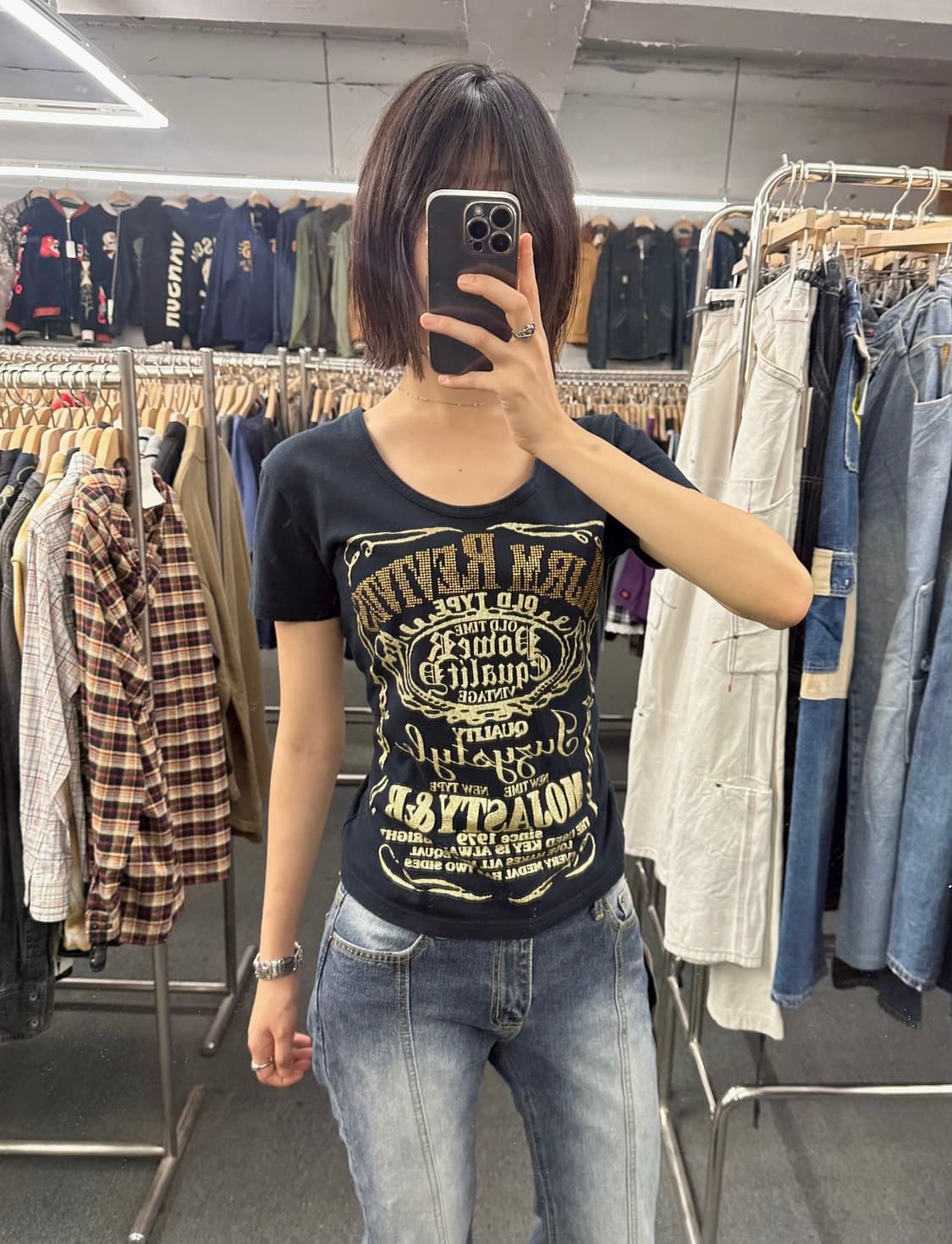 L)semantic Design vintage 여성 큐빅 반팔 상품이미지1