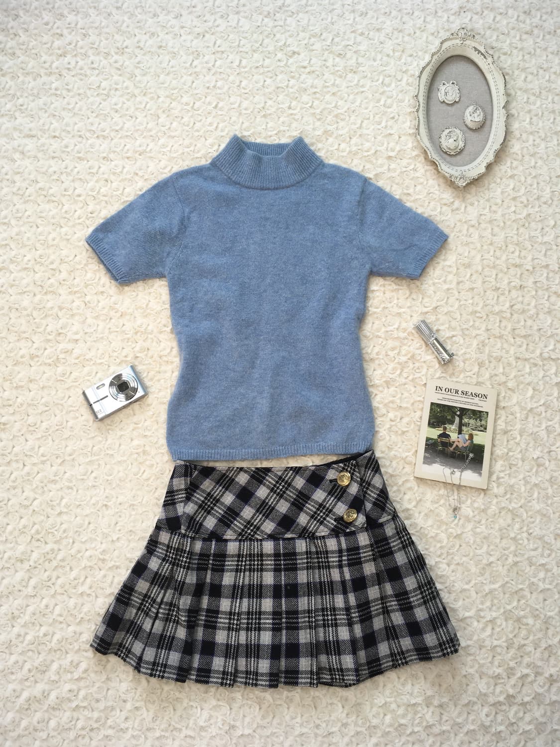 jpn vintage sora wool pullover half knit 상품이미지6