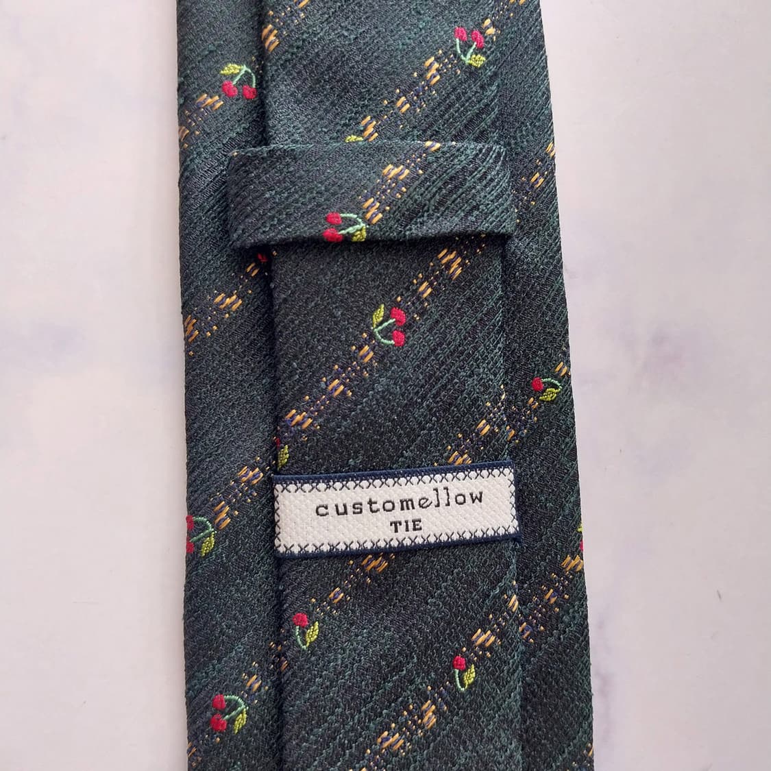 커스텀멜로우 실크 혼방 체리 패턴 넥타이 7.4cm A+등급 K2209
 상품이미지9