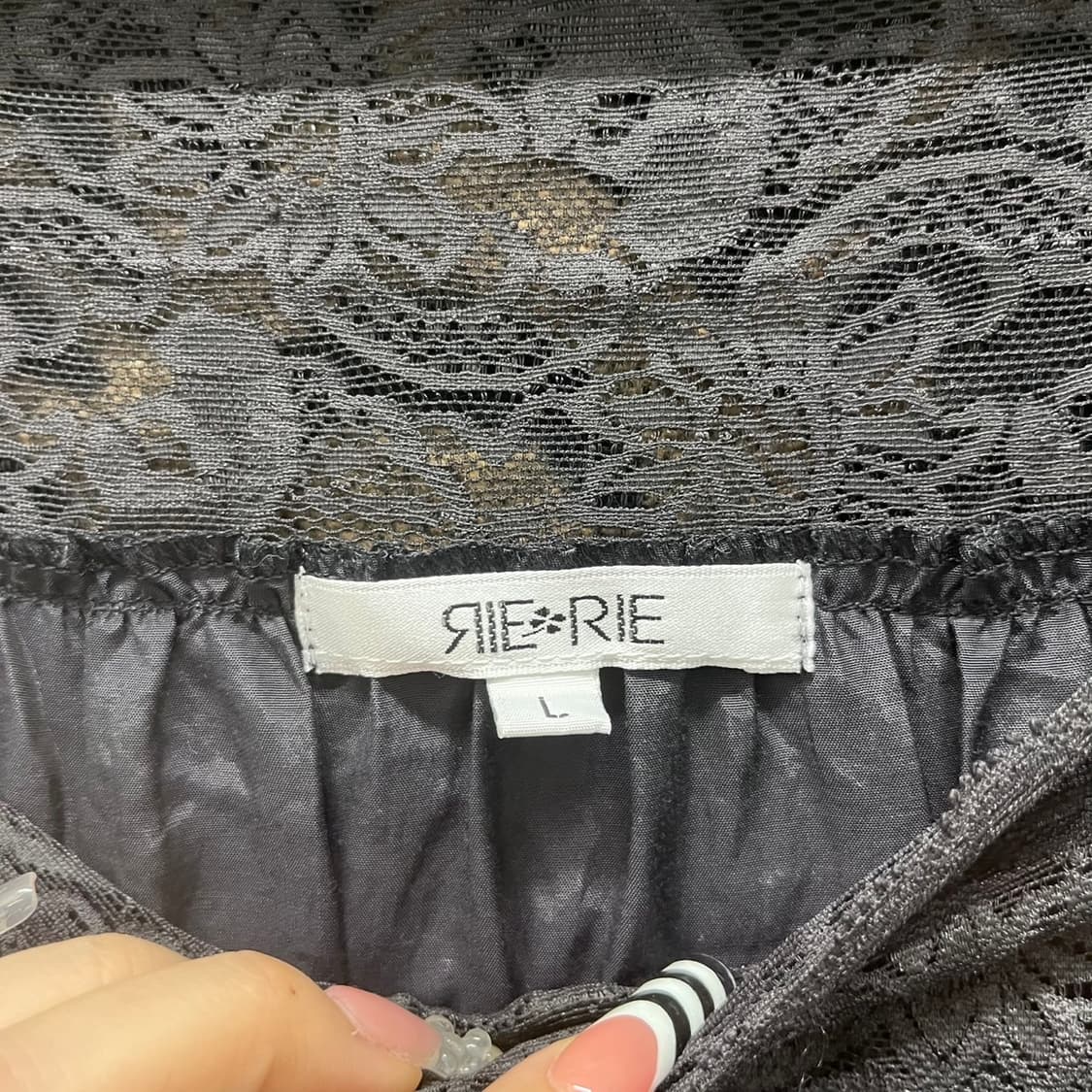 빈티지 고딕 레이스 란제리코어 퍼프 리본 블라우스 K0024 상품이미지5