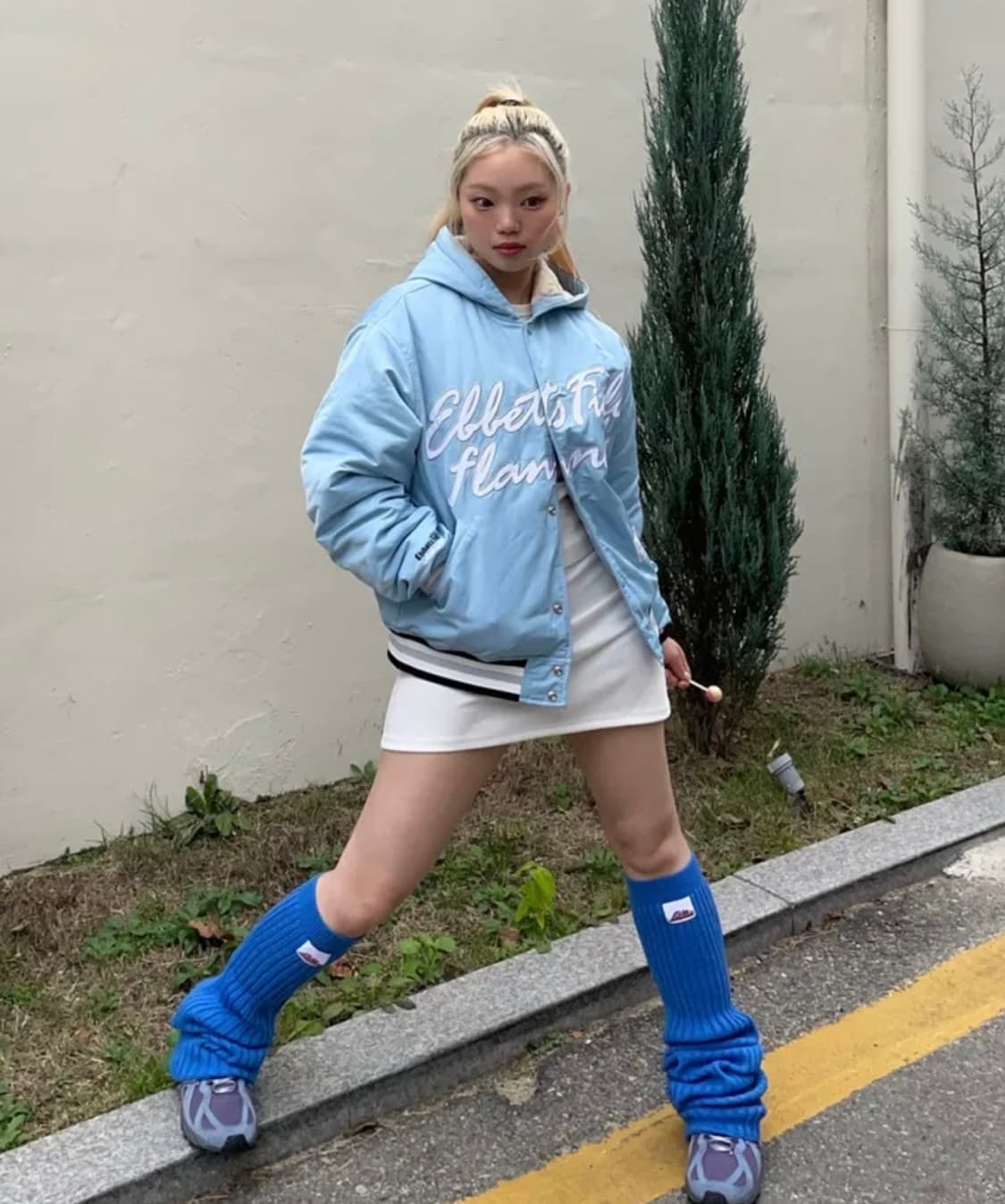 이벳필드 후디드 바시티자켓 스카이블루 L 상품이미지1