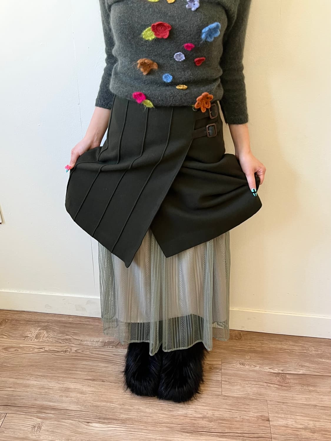 Dee Flavor 올리브 랩 스커트 상품이미지6