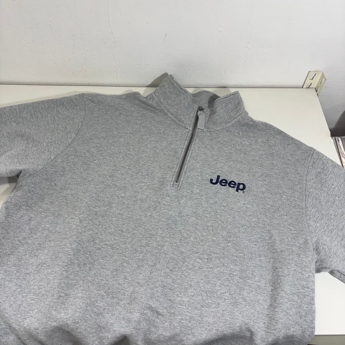 XL 지프 JEEP 그레이 오버핏 반집업맨투맨 상품이미지2