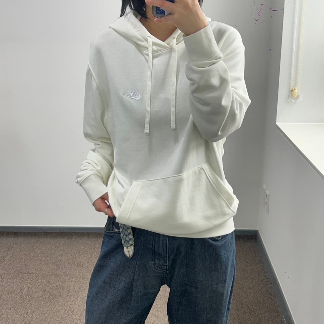 Nike 나이키 화이트 스우시 아이보리 후드티 상품이미지1