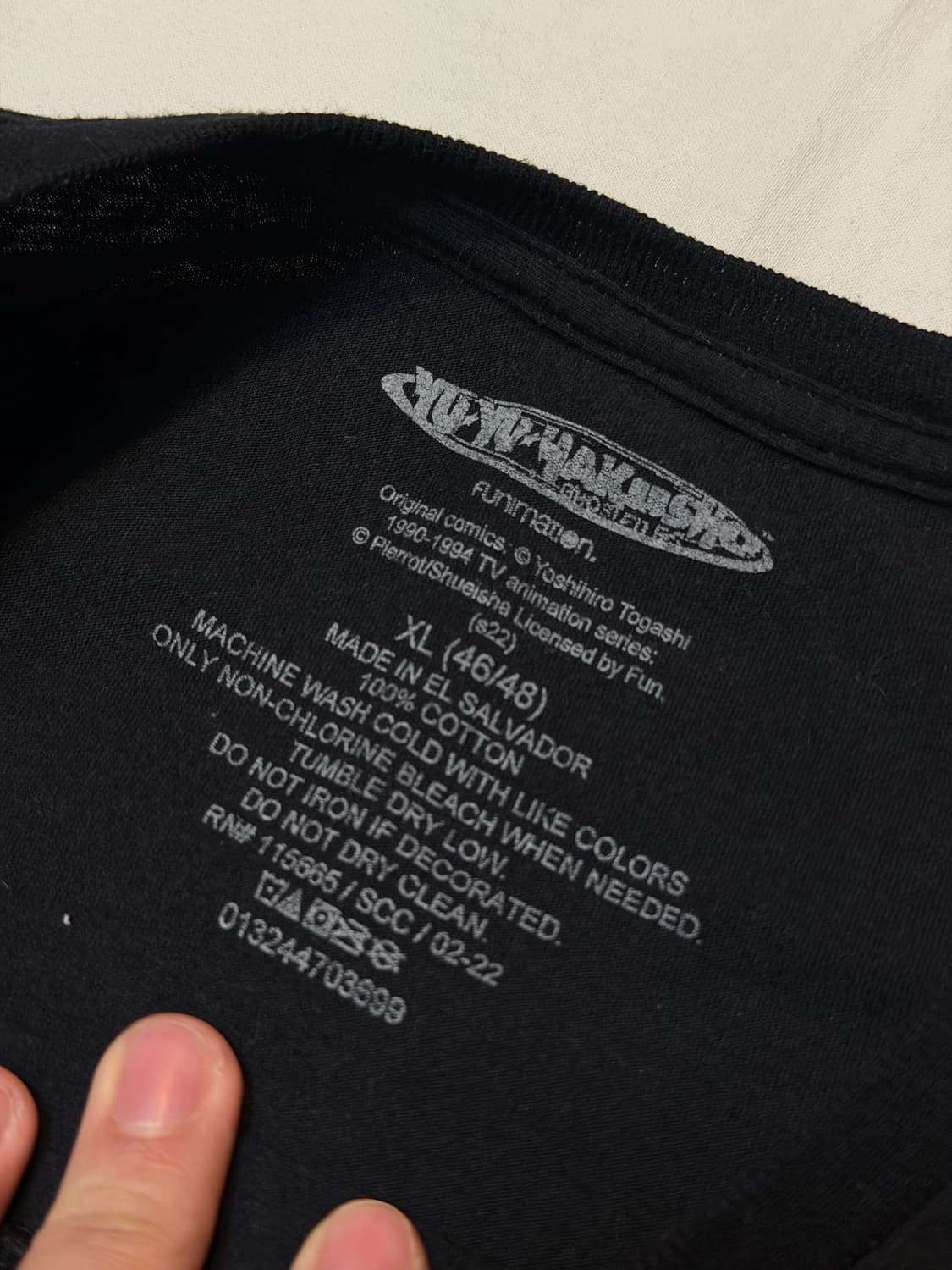 유유백서 오피셜 애니메이션 티셔츠 블랙 상품이미지3