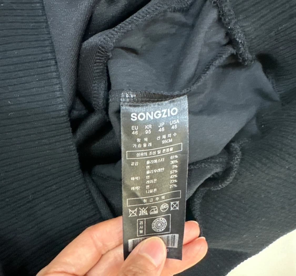 송지오 셔츠형 맨투맨 블랙 상품이미지4