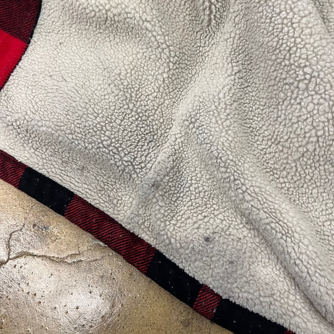 [정품/M] 리바이스 레드 블랙 체크 쉐르파 자켓 b19 상품이미지8